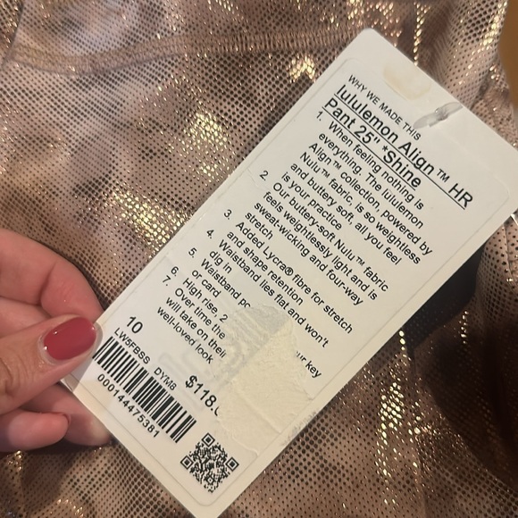 Lululemon Align HR Shine 25” Diamond Dye Misty Shell Cacao Diffuse Dot Foil NEW - Picture 7 of 11